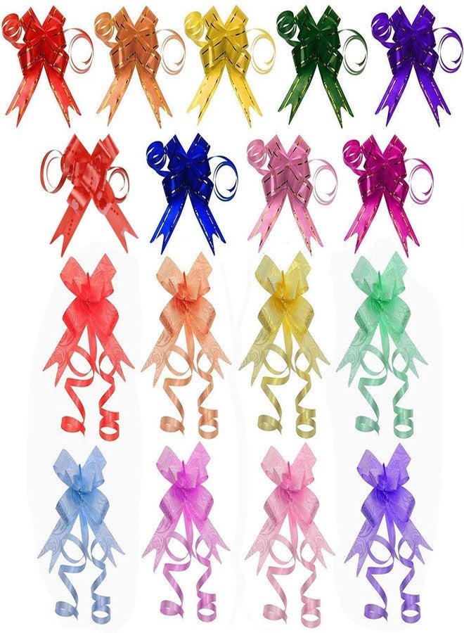 VRB Dec شريط أورجانزا كبير الحجم من VRB Dec، مزين بفيونكة وزهور، مثالي لتغليف الهدايا وتزيين حفلات الزفاف. (200 قطعة متعددة الألوان) - Image 1